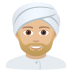 👳🏼‍♂️ man wearing turban: medium-light skin tone display on JoyPixels